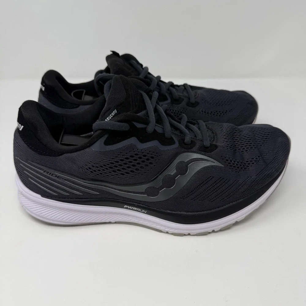 Saucony Ride 15 Mens Running Shoes Dark Gray Athletic Sneakers‎ Size 9.5 W Flaw